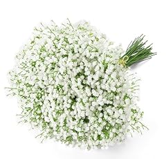 Idea Regalo - Uhky 6 mazzi di fiori artificiali di gipsofila, fiori realistici al tatto, per feste di nozze, ghirlande fai da te, composizioni floreali, decorazioni per la casa (bianco)