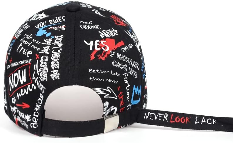 Miniatura 4 de Gorra de béisbol unisex de graffiti, sombrero de K-pop para niños, sombrero de hiphop blanco y negro, sombrero de papá, sombrero de camionero para
