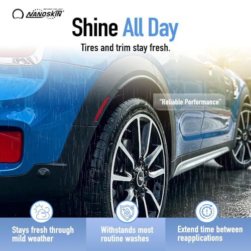 Nanoskin BLUE DRESS Premium Dressing - Sprayable Interior & Exterior Dressing| Works on Tire, Vinyl, Rubber, Plastic & Trim | Safe for Cars, Trucks, Motorcycles, RVs, Light Blue, 128 Fl Oz (Pack of 1)