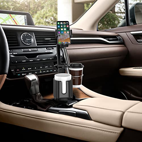 Wuitin Car Cup Holder Phone Mount,Universal Auto Cell Phone Stand With Drink Expand Cup Holder,360° Rotation Compatible With All Mobile Phones And All Car #TOP7