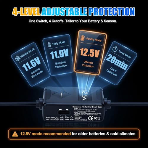 Image of OBD Dash Cam Power Cable USB C,Parking Mode Kit with Low Voltage Protection