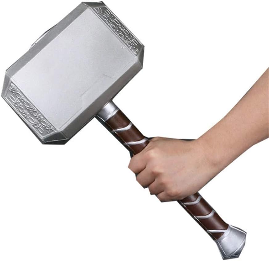 damdos Halloween Prop Cosplay Weapon for Thor's Model Hammer 44cm PU Foam 17" Thunder Thor Hammer Collectors Cosplay Props Fancy Dress Birthdays Gifts