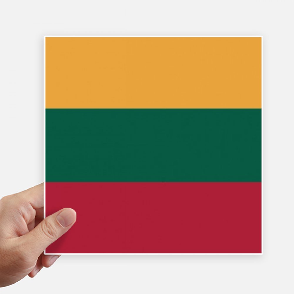 Drapeau National Lituanie Autocollant multicolore grand format 20x20cm pack de 4