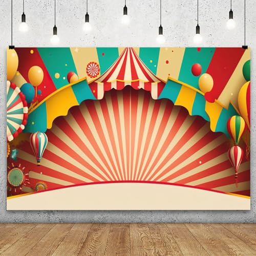 Circus Theme Backdrop 10x7ftColorful Striped Tent Photography Background
