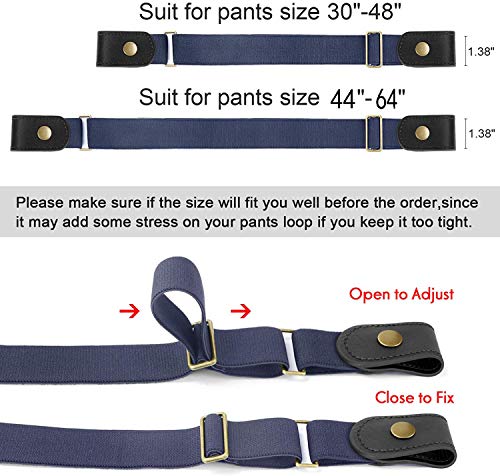 Image of WERFORU No Buckle Show Belt for Men Buckle Free Stretch Belt for Jeans Pants 1.38 Inches Wide Father's Day Gift