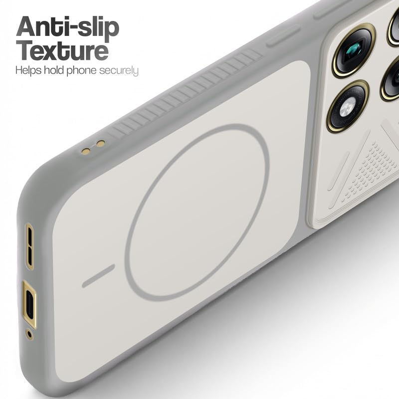 Image of Mr. Case Back Cover for Motorola Signature | Ring Design Protective Case with Camera Cut Protection | Anti Slip Grip | Shockproof Mobile Cover - Grey-White