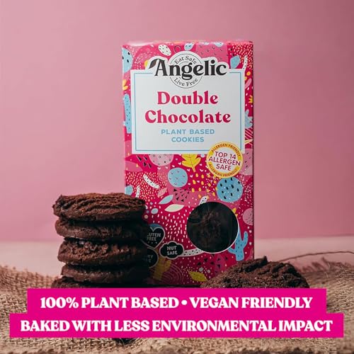 Angelic Free From 3 Mixed Box Vegan & Gluten Free Cookies. 3 Boxes Of Dairy, Nuts, Soya, Egg, Peanut Free Biscuits. Allergy Safe Snacks. Chocolate Chip, Double Chocloate and Ginger and Chocolate - Image 3
