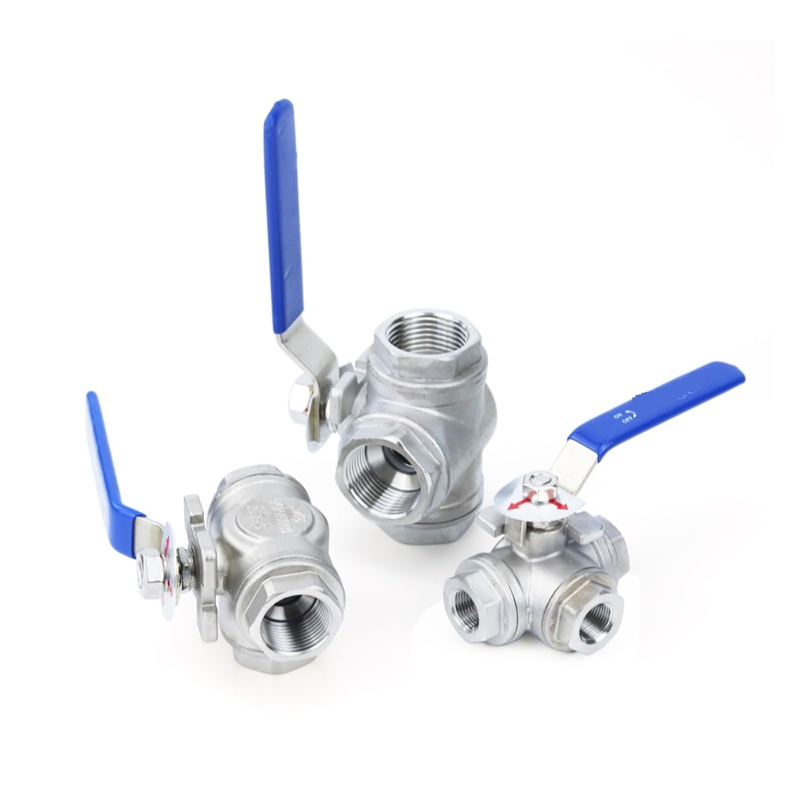 Ball valve, Trójdrożny zawór kulowy DN15 DN20 ze stali nierdzewnej gwint męski T/L typ 1/2 "3/4" do wody, oleju, powietrza, gazu,for Gas, Oil, Liquid, Water(DN20,L type)