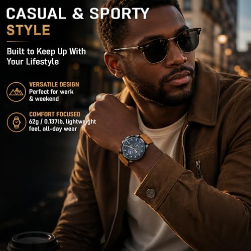Fashion Casual Analog Watches for Men with Functional Chronograph Subdials - Image 4