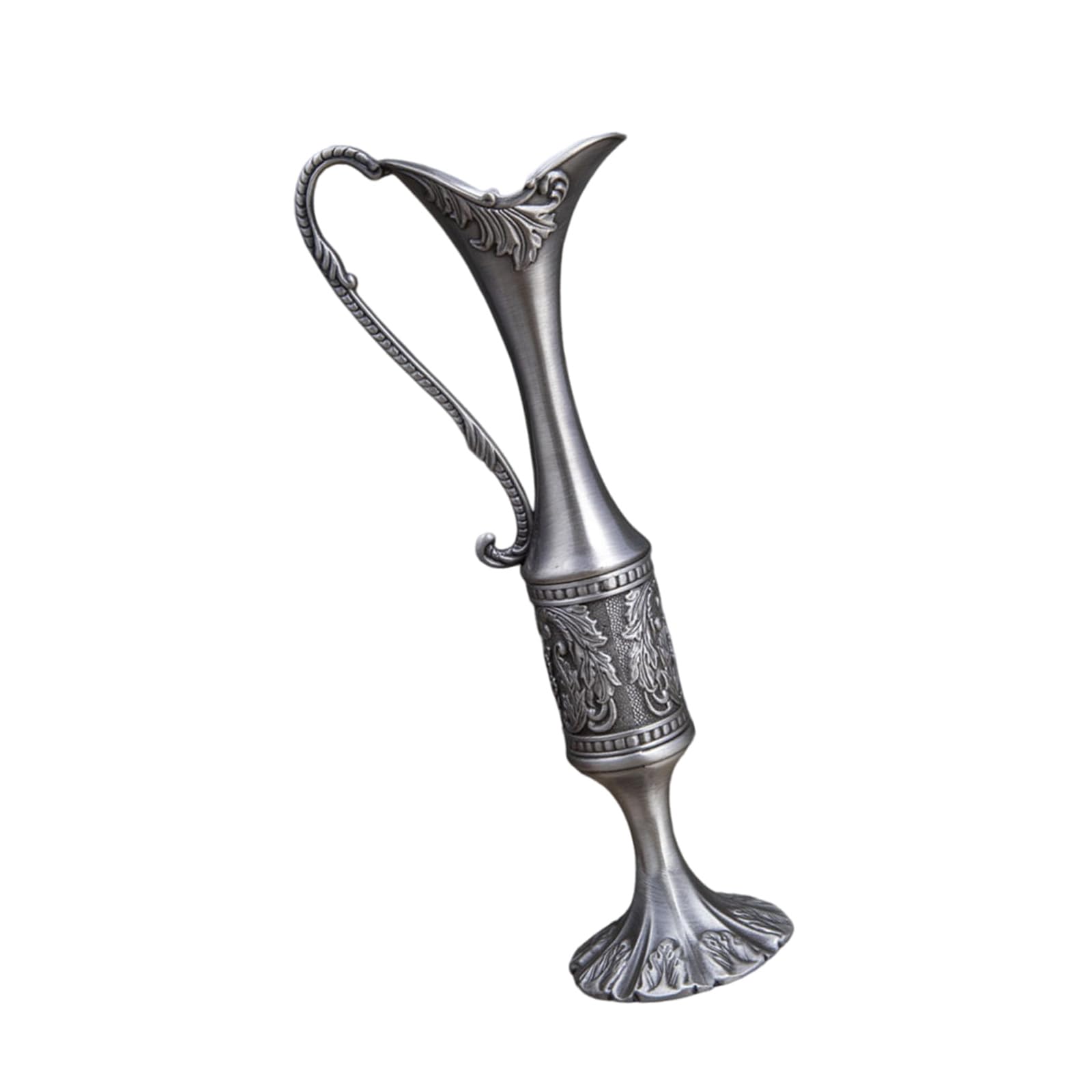 Ekoama European Engraved Narrow Neck Metal Vase Flower Arrangements Container Buds Vase For Home Table Centerpieces Decors