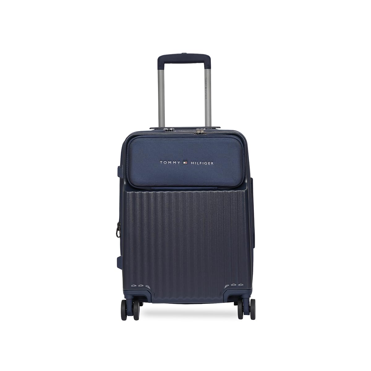 Pittsburg Unisex Hard Luggage - Navy 66CM Cabin Suitcase | Polycarbonate | Dual TSA Concealed Lock | 70 LTR Capacity | 2 Compartment | Water Resistant | 15 Inch Laptop Sleeve-image-47