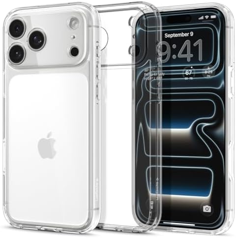 Spigen Case for iPhone17 Pro Max, Ultra Hybrid [TPU Covered Camera Control], Not-Yellowing, Military-Grade Protection, Shockproof Translucent Phone Cover for iPhone17 Pro Max - Crystal Clear