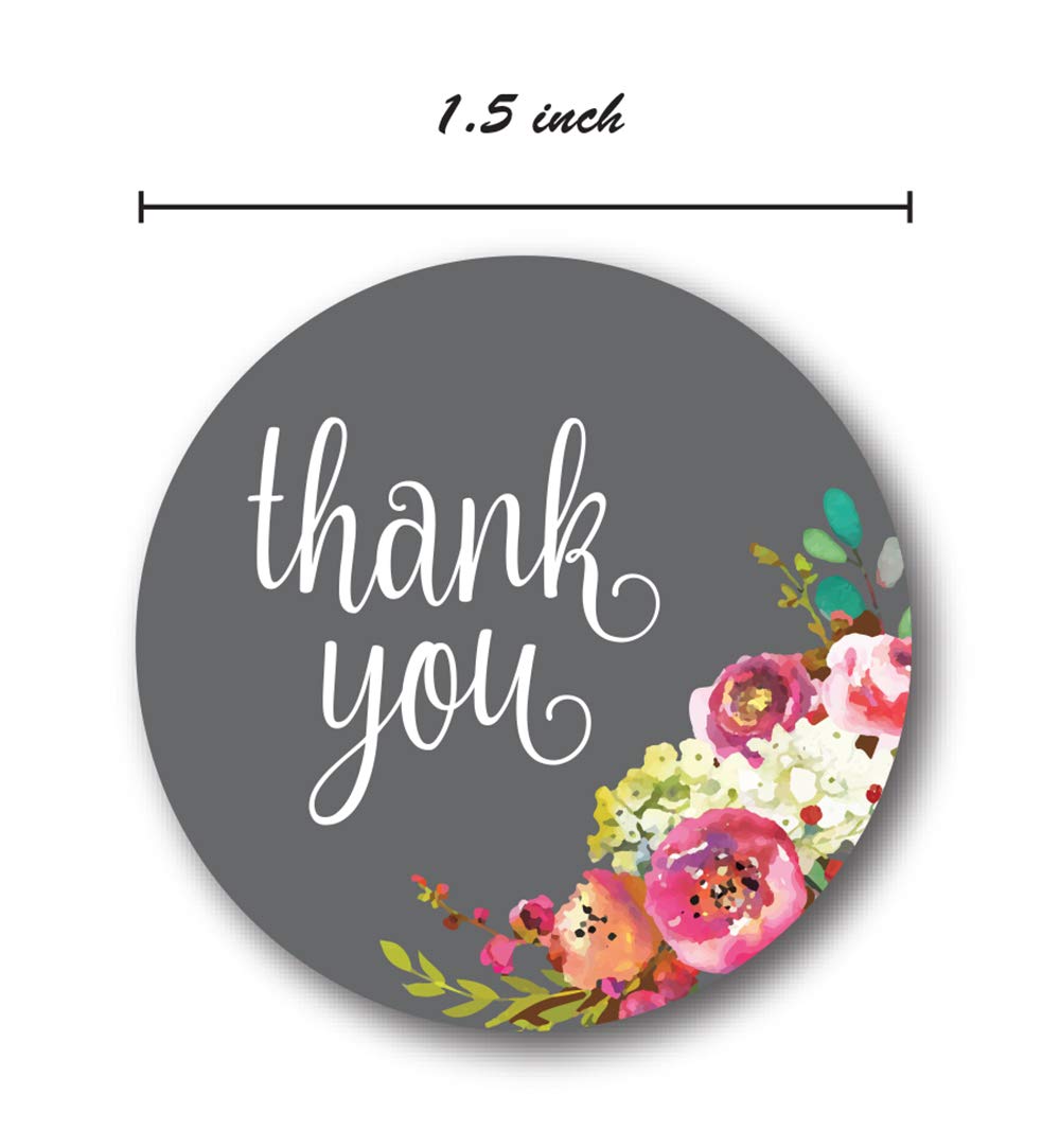 Grey Floral Thank You Stickers 1 5 Circle Labels 1000 Per Pack Amazon In Office Products Grey Floral Thank You Stickers 1 5 Circle Labels 1000 Per Pack Amazon In Office Products