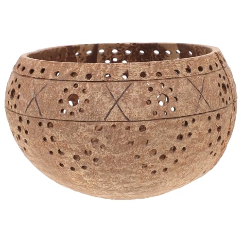 RORPOIR 1pc Coconut Shell Bowl Candle Jar Decorative Hollow Storage Container for Home Office Craft Lightweight and Portable Elegant Design for Parties and Events