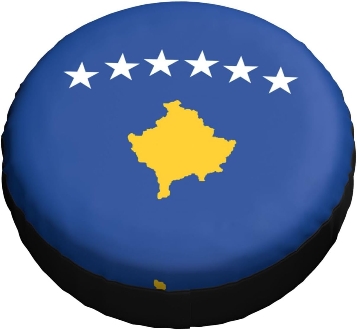 Flag of Kosovo Print Tire Cover Universal Spare Wheel for Trailer Rv SUV Truck Camper Travel Accessories
