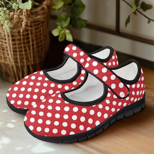 JoyLamoria House Art Geometric Pattern Womens Shoes Non Slip Strap Adjustable Y2K Ballet Working Travel3
