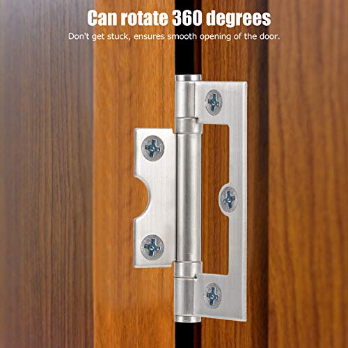 6 Pack Stainless Steel Hinges 3 Inch Heavy Duty Folding Door Hinges Silent Cabinet Hinges for Wood Metal Doors Wall Cabinets Household Furniture - Image 2