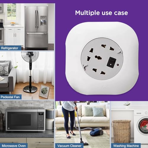 Image of EcoLink Extension Reel 4 Meter | Retractable Cable | Multi-Socket Power Reel | Heavy-Duty Build | Home, Shop & Workshop Use | Pack of 1, White