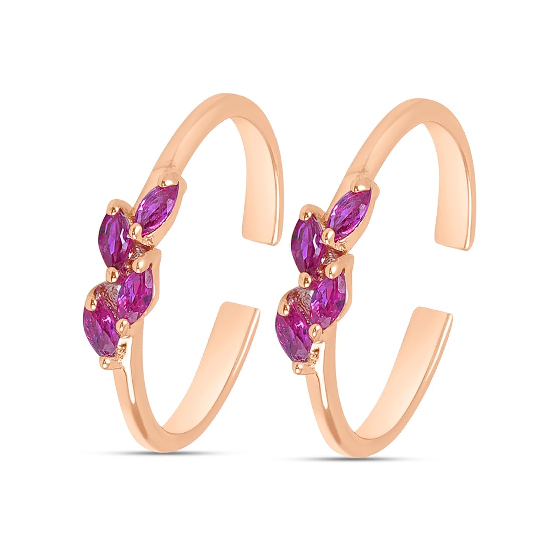 925 Sterling Silver Leaf Rose Gold Plated Women's Toe Ring|Gift for Women &Girls|With Authenticity Certificate & 925 Stamp