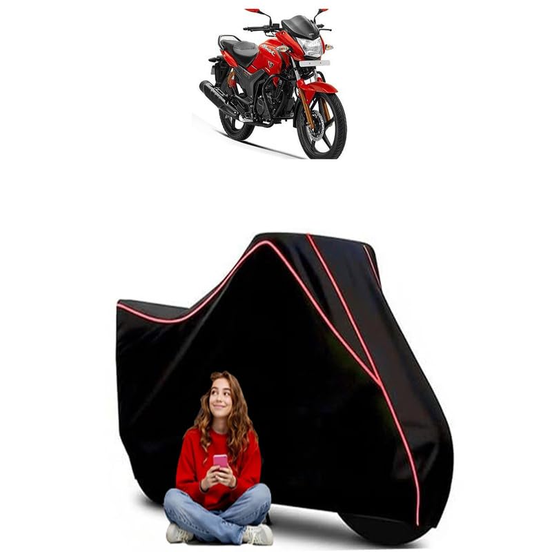 Image of Hero Hunk 200 Water Resistant Bike Cover for All Motorcycles & Rain | Heavy Duty Taffeta Fabric | UV Protection, Dustproof, Scratchproof | All Weather Two Wheeler Body Cover with Elastic Bottom