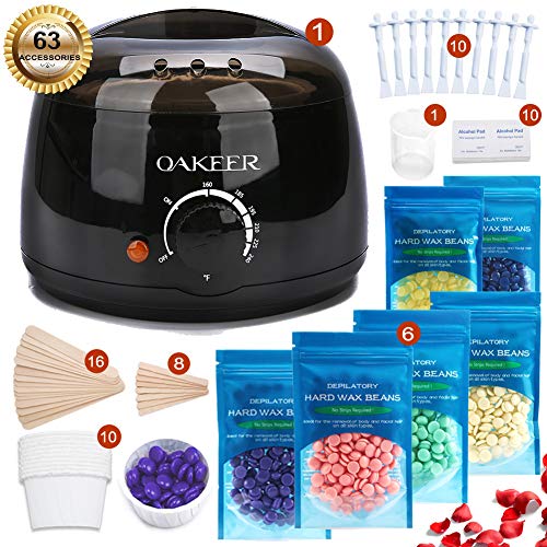 OAKEER Hair Removal Wax Warmer Kit Home Wax Kit Women Men New Waxing