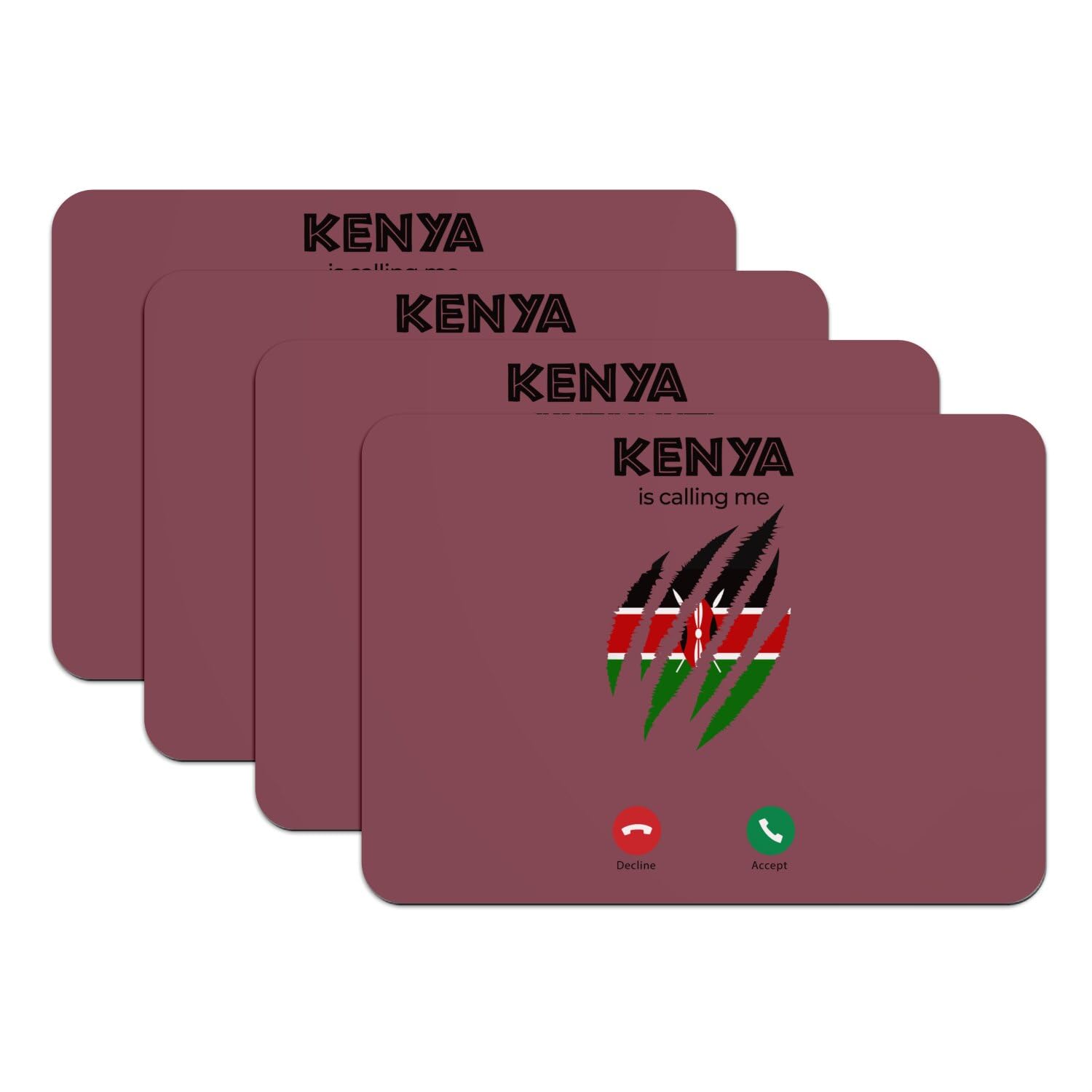 Set de table rouge antidérapant Kenya grand format pour protéger vos meubles