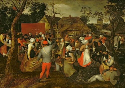 Lienzo decorativo vintage Feria Campesina de Brueghel, pintura mural de 60x90cm para salón 1