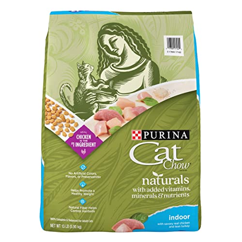 Purina Cat Chow Hairball, Healthy Weight, Indoor, Natural Dry Cat Food, Naturals Indoor – 13 lb. Bag
