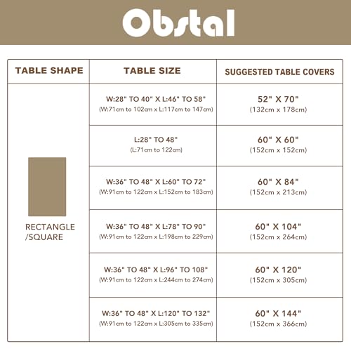 Image of Obstal Dusty Blue Rectangle Table Cloth, 60x120 Inch | Heavy Duty Water Resistance Polyester Tablecloth, Decorative Fabric Table Cover for Outdoor and Indoor Use