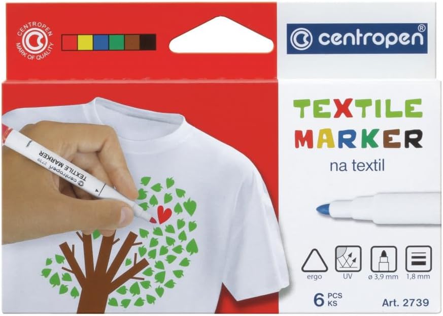 Centropen Textile Marker, 6pcs