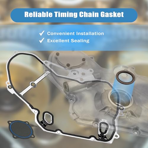 Image of PartsFlow TCS46079 Timing Cover Gasket Set, Timing Chain Gasket for Chevy Cobalt Equinox HHR Malibu for GMC Terrain for Buick Regal LaCrosse 2.0L /2.2L /2.4L Replace# 12637040