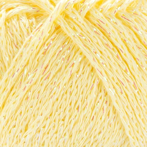 Image of YarnArt Elegance Sparkly Yarn - Metallic Cotton Blend, Fine Sport for Knitting & Crochet, Lightweight Thread for Shawls & Sweaters, 50g (130m), Yellow - (1, 116)