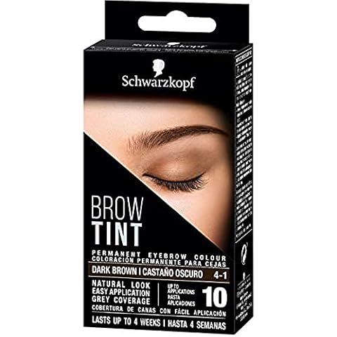 Schwarzkopf Brow Tint Professional formula Eyebrow Dye Brow Tinting Kit with Gentle Permanent Colour - Dark Brown Cover