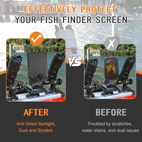 Image of Fish Finder Cover Fit for Garmin,Lowrance,Humminbird 3 inch-4 inch Screen Models Fishfinder Sun Cover Compatible with Garmin Striker 4 Lowrance Eagle 4 Waterproof Depth Finder Covers for Fishing Graph（Black）
