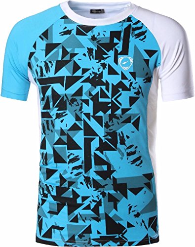 Jeansian Uomo Maglietta Sportiva a Manica Corta