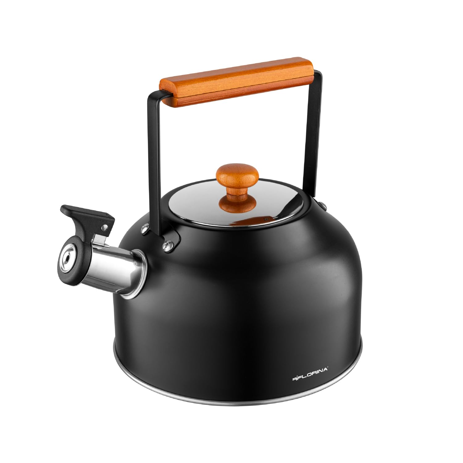 FLORINA Hervidor de Agua (2,5 l) I Tetera de Acero Inoxidable LUKE I Silbato con Mango de Bakelita I Silbido Automático I Tetera para Té y Café I Apta para Todo Tipo de Cocinas I Color: Negro — view 13