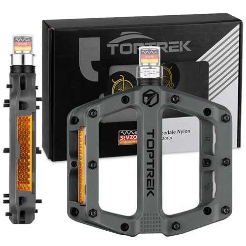 toptrek Fahrradpedale mit StVZO Reflektoren, Pedale Fahrrad Nylon...