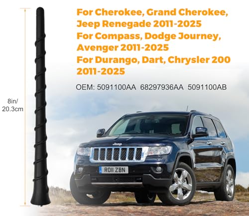 Image of 8 inch Antenna for Jeep Grand Cherokee 2011-2025,Cherokee Dodge Journey,Avenger,Durango,Dart 2011-2023 8 Inch Rubber Antenna Wash-Proof Radio Antenna Truck Antenna Part Number 5091100AA | 68297936AA