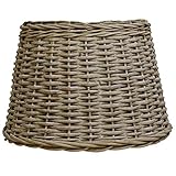 Oberer Durchmesser: 38 cm vidaXL Lampenschirm Handgefertigt Rustikal Leuchtschirm Lampe Leuchte Schirm für Deckenleuchte Weide Korbweide Rattan 50x30cm Braun