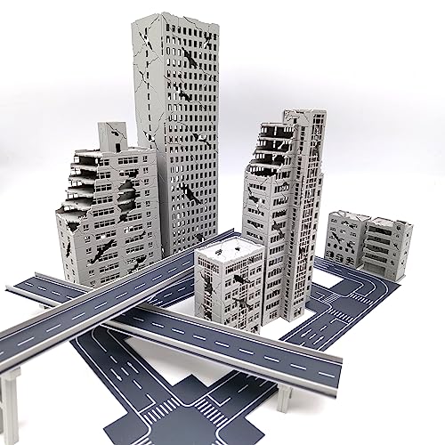 Mycity 1:300 Battle Damage Scene, Destroyed City Scene, Simulation Assembly Building Model (B)