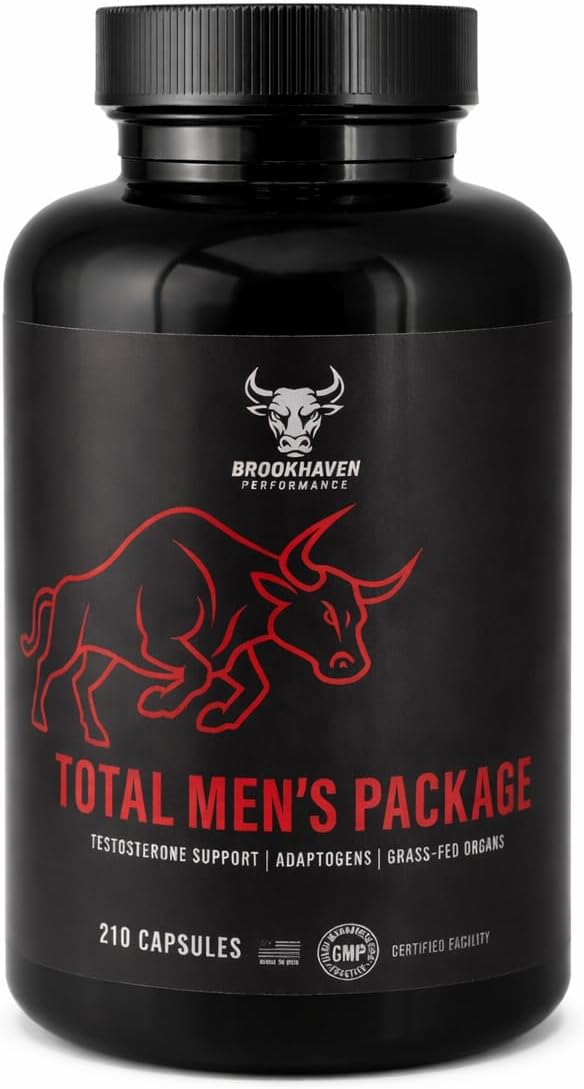 Total Men's Package – Testosterone Booster for Men | Clean Mens Testosterone Supplement for Strength, Stamina & Hormone Support | Muscle Growth & Mens Health Supplement | 210 Capsules