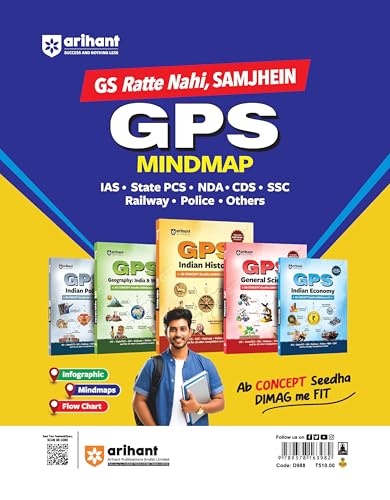Image of Arihant NCERT Based General Studies One Liner | GPS Mindmap Series | 20000+ Important Facts, Chapterwise One-Liners, Infographics, Mind Maps & Flow ... AFCAT, CUET, Police & Other Competitive Exams