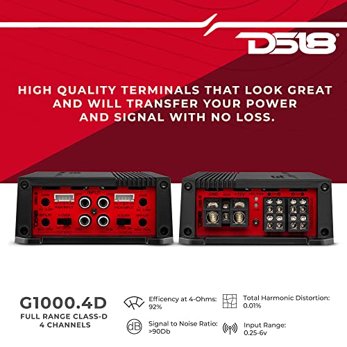 image for DS18 G1000.4D Car Amplifier GEN-X Full-Range Class D 4-Channel 1000 Wa
