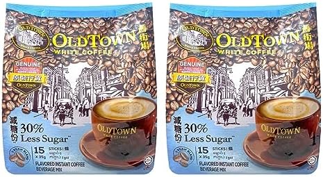 old town instant premix white coffee less sugar 525G 15 STICKS(pack of 2)
