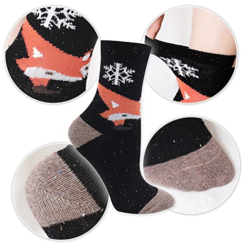 Bienvenu Women's 4 Pack Animal Socks Winter Cotton Thick Crew Socks, Style 2 #TOP4
