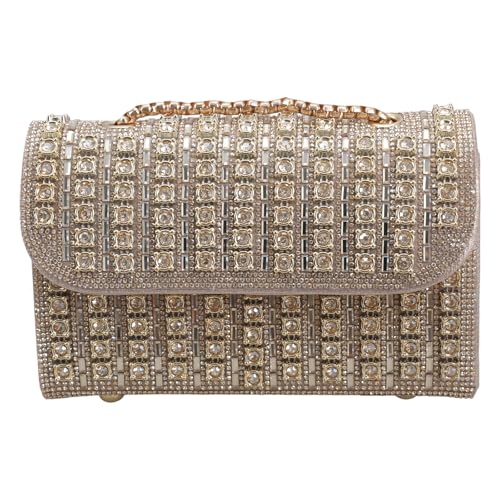 Pochette à strass pour femme avec sa chaîne à bandoulière chic