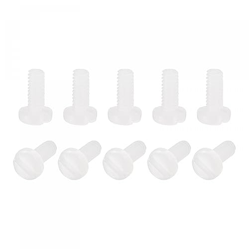 uxcell Tornillos de máquina de nailon, tornillos de cabeza ranurada M2x5mm para electrónica, comunicaciones, equipos, 50 unidades