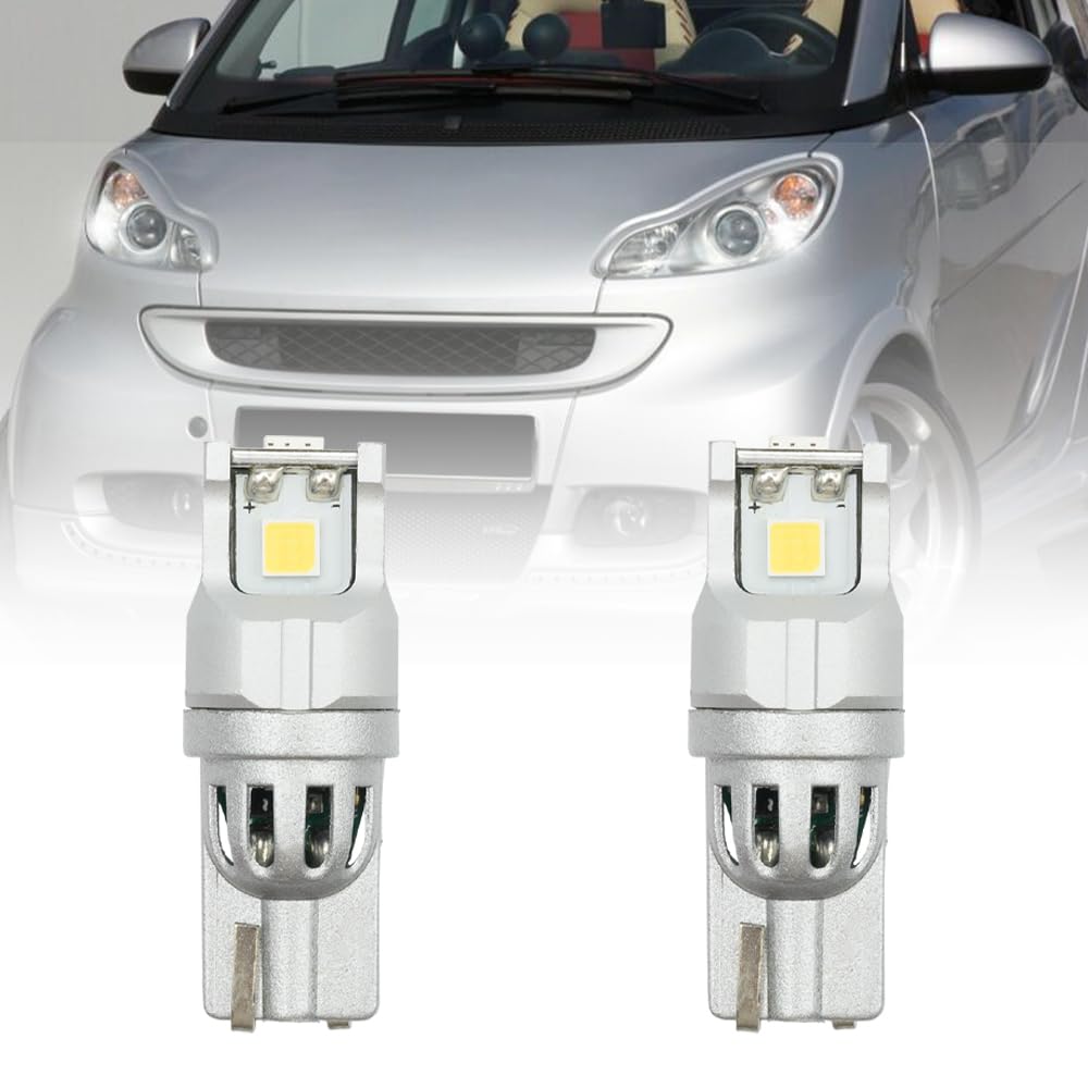 Lampadine LED H7 NSLUMO Per Smart Roadster 452, Fortwo E Forfour - 6500K, 2500LM, 6 Volte Più Luminose - 4