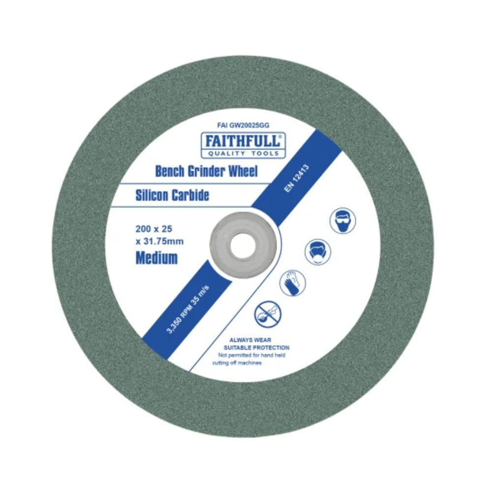 Faithfull Faigw20025gg General Purpose Grinding Wheel 200Mm X 25Mm Grit Green