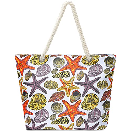 Borsa Spiaggia Donna XXL Pieghevole In Poliestere - 51x16x36 Cm - Capiente Per Famiglia, Viaggi, Picnic